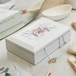 Personalised Floral Wooden Jewellery Box 9 Personalised Floral Wooden Jewellery Box -Chic Household Items 30985089 alt02