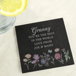 Personalised Wild Flowers Slate Coaster -Chic Household Items 30985098 alt02