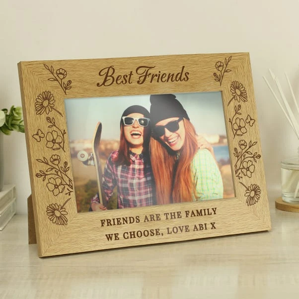 Personalised Wild Flowers Oak Finish Photo Frame 4 Personalised Wild Flowers Oak Finish Photo Frame - Image 2