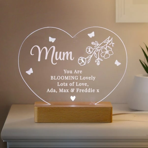 Personalised Floral Heart LED Light Lamp 7 Personalised Floral Heart LED Light Lamp - Image 5