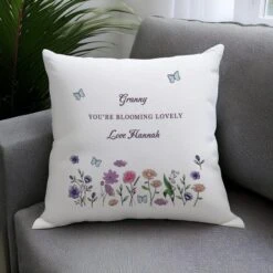 Personalised Wild Flowers Square Cushion